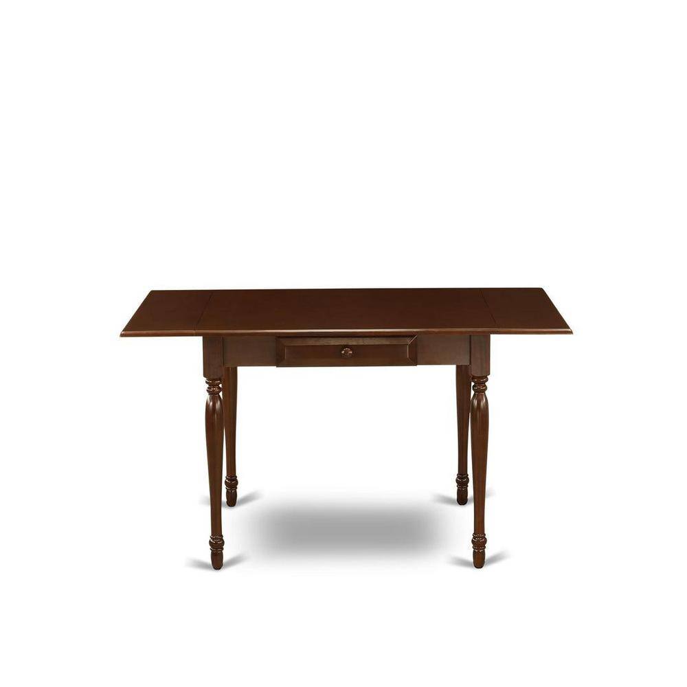 Mahogany 3-Piece Dining Set with Burgundy Upholstered Chairs