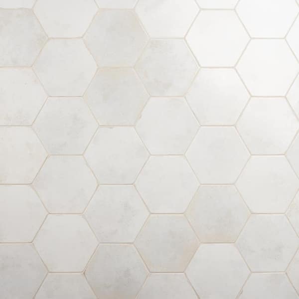 Ivy Hill Tile Mandalay Hex White 9.13 in. x 10.51 in. Polished Porcelain Floor and Wall Tile (8.07 sq. ft./Case)
