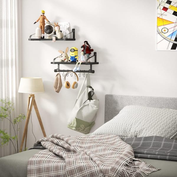 Floating Shelves Set of 2-for Coffee Bar, Bathroom Shelves with - Main Image