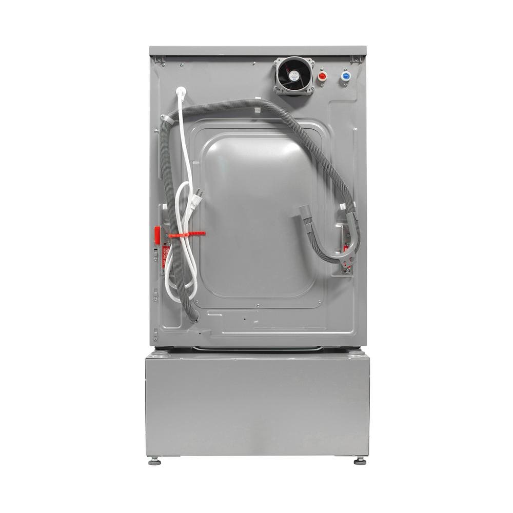 Silver Smart All-in-One Washer Dryer with Pedestal