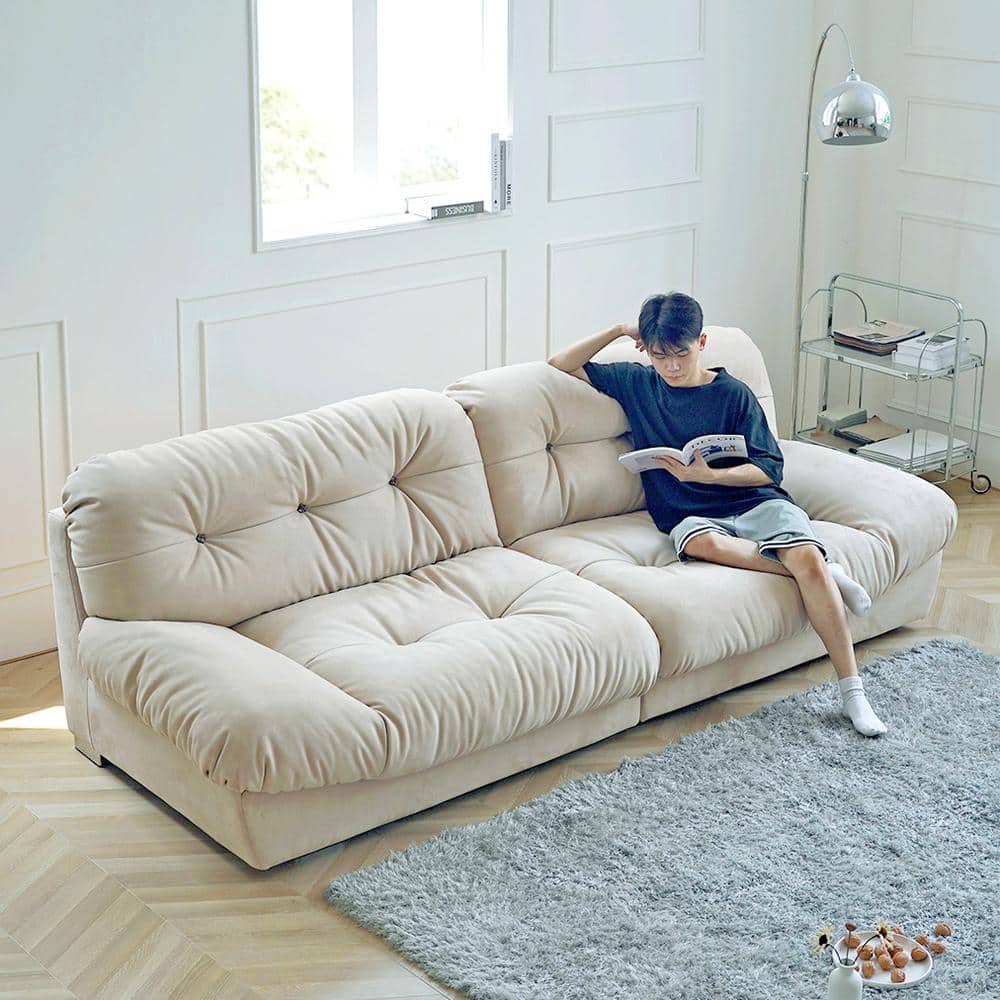 Magic Home 89 in. Overstuffed Armless 2-piece Anti Cat Scratch