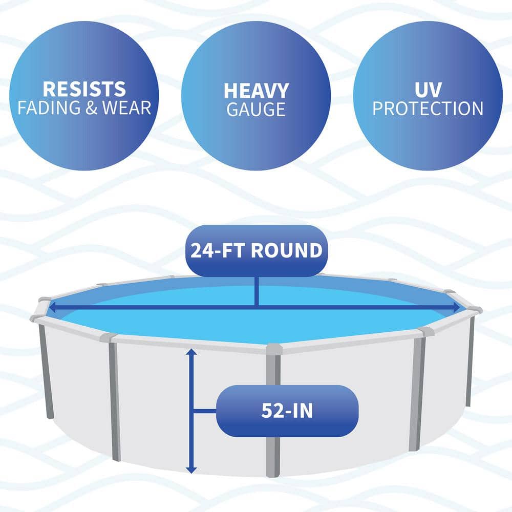 Mangalore Mosaic Blue and Gray Vinyl Pool Liner, 24-ft Round