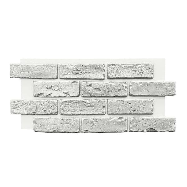 GenStone White Brick 22.5 in. x 11.75 in. Brick Veneer Siding Panel