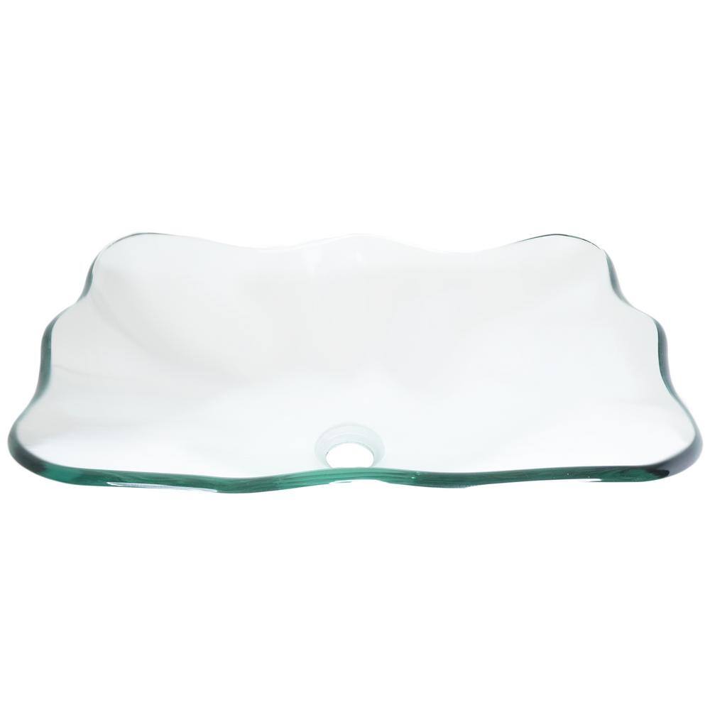 Elegante Clear Fluted Glass Above-Counter Vessel Sink