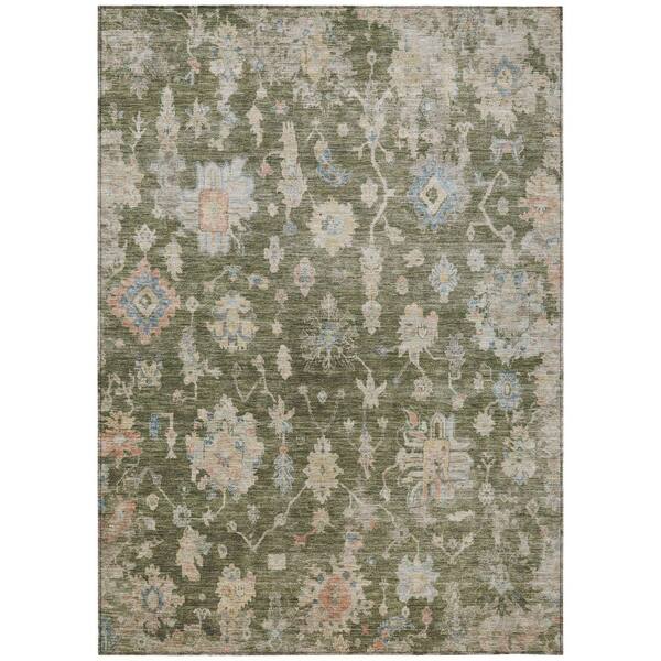 Chantille Machine Washable Indoor/Outdoor Abstract ACN2355 Olive 3 ft. x 4 ft. Area Rug