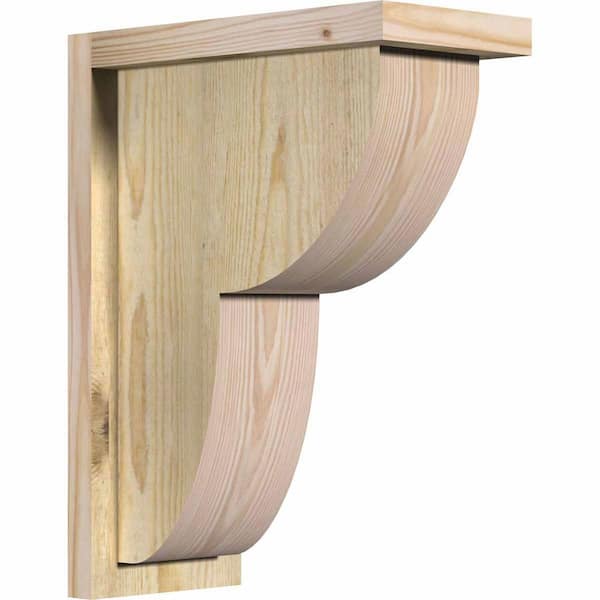 Ekena Millwork 6 in. x 12 in. x 16 in. Douglas Fir Crestline Rough Sawn Corbel with Backplate