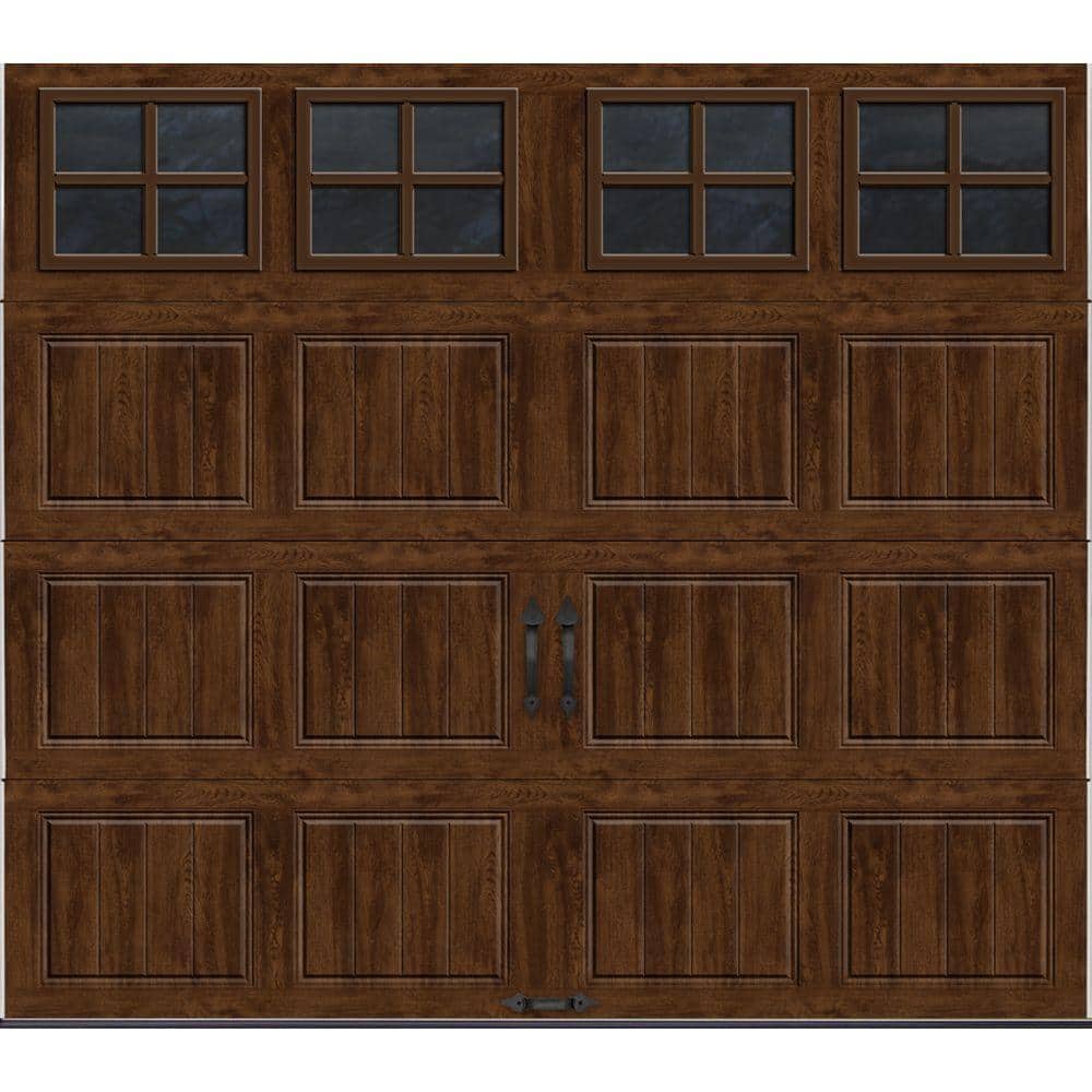 Gallery Steel Short Panel 8 ft x 7 ft Insulated 18.4 R-Value Wood Look Waln