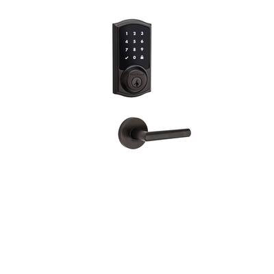 Premis Touchscreen Smart Lock Venetian Bronze Single Cylinder Electronic Deadbolt featuring Milan Hall/Closet Lever