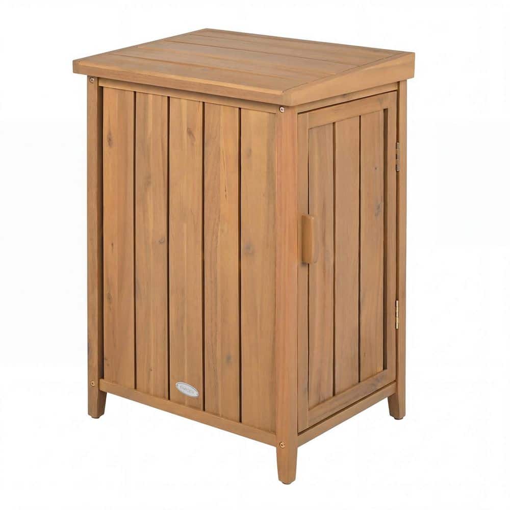22 in. W x 18 in. D x 34 in. H Natural Acacia Wood Outdoor Storage Cabinet Package Delivery Box with Openable Lid price history on PriceWatchPro