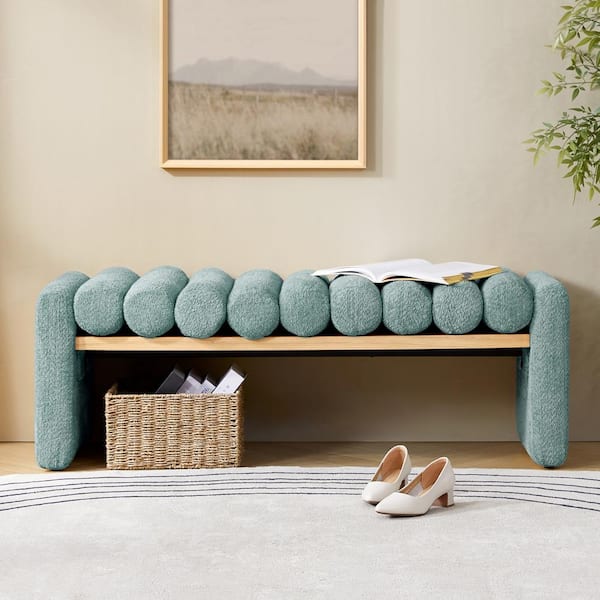 JAYDEN CREATION Alva Sage 52.5 in. Modern Upholstered Bench