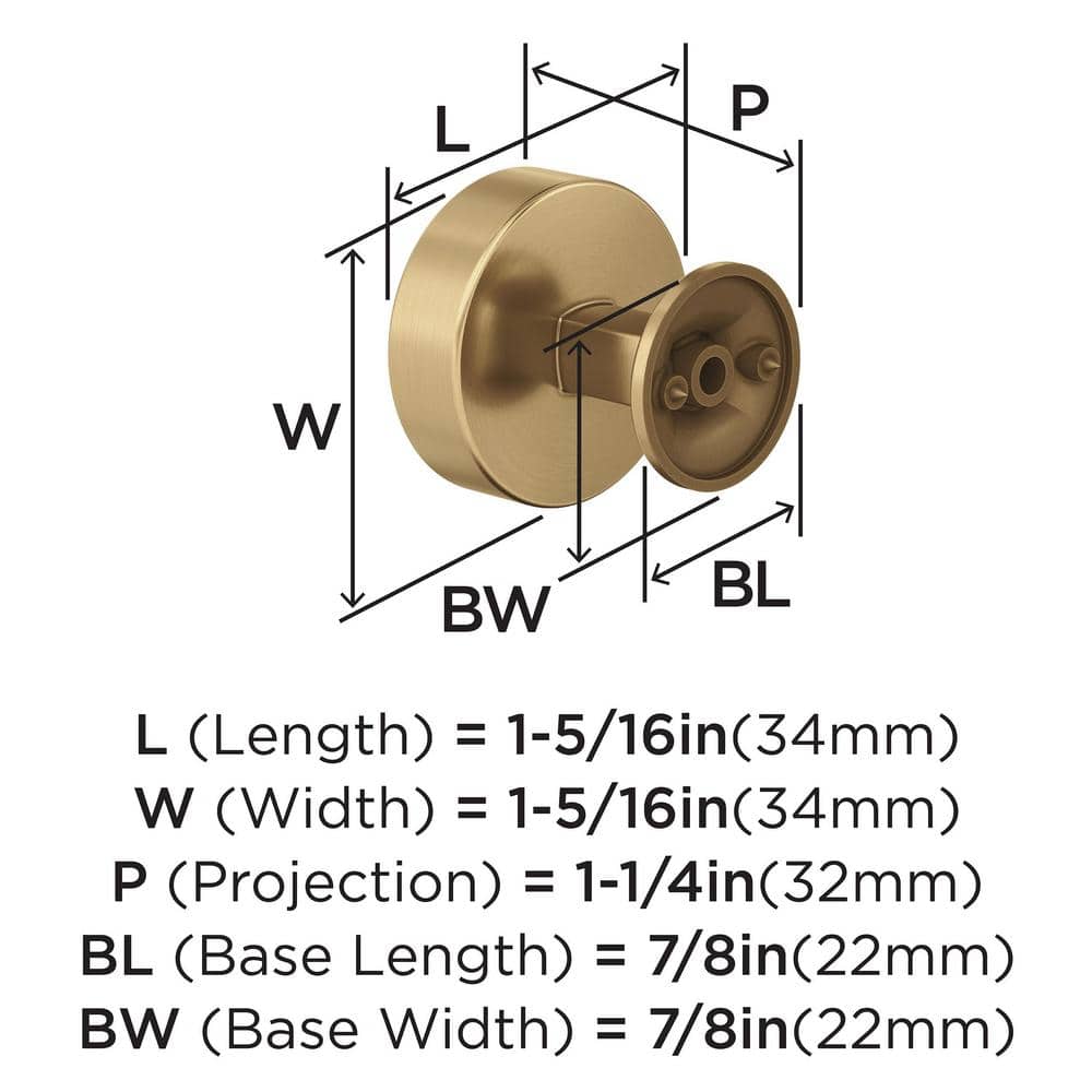 Champagne Bronze Round Cabinet Knob with Mounting Hardware