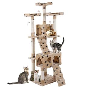 67 in. H Cat Tree Play House Kitty Tower with Scratching Posts