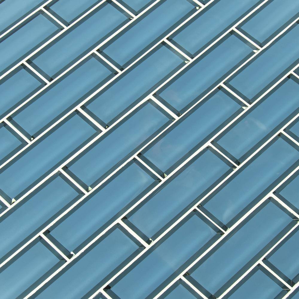 Haiku Sapphire 3x9 Beveled Glass Subway Tile Case