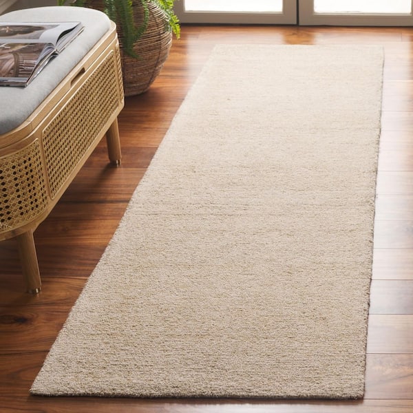 Natural Fiber 2 ft. x 9 ft. Natural/Bleach Modern Solid Runner Rug