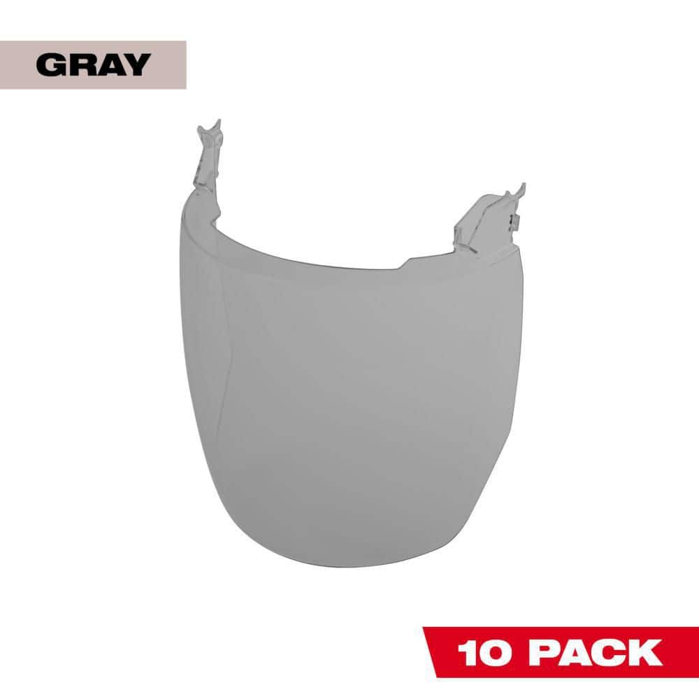 Milwaukee BOLT Fog Free Gray Full Face Replacement Shields No Brim Helmet Only (10-Pack) -  48-73-1447