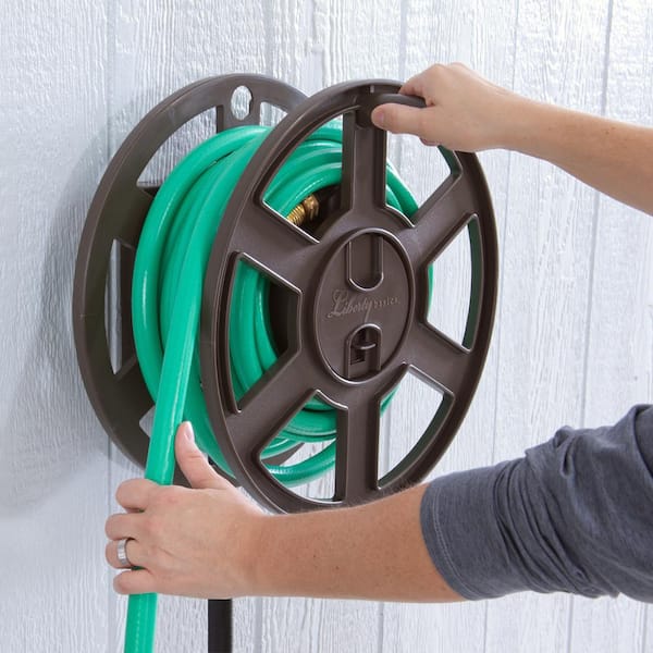 100 ft. Bronze Resin Side Winding Wall Mounted Garden Hose Reel