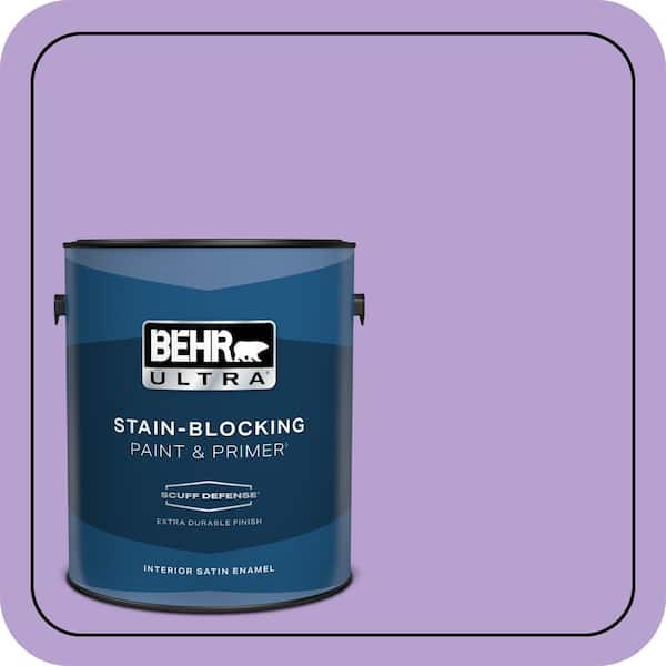 BEHR ULTRA 1 gal. #P570-3 Flower Girl Extra Durable Satin Enamel Interior Paint & Primer