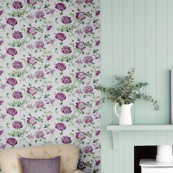 Laura Ashley Hepworth Grape Wallpaper