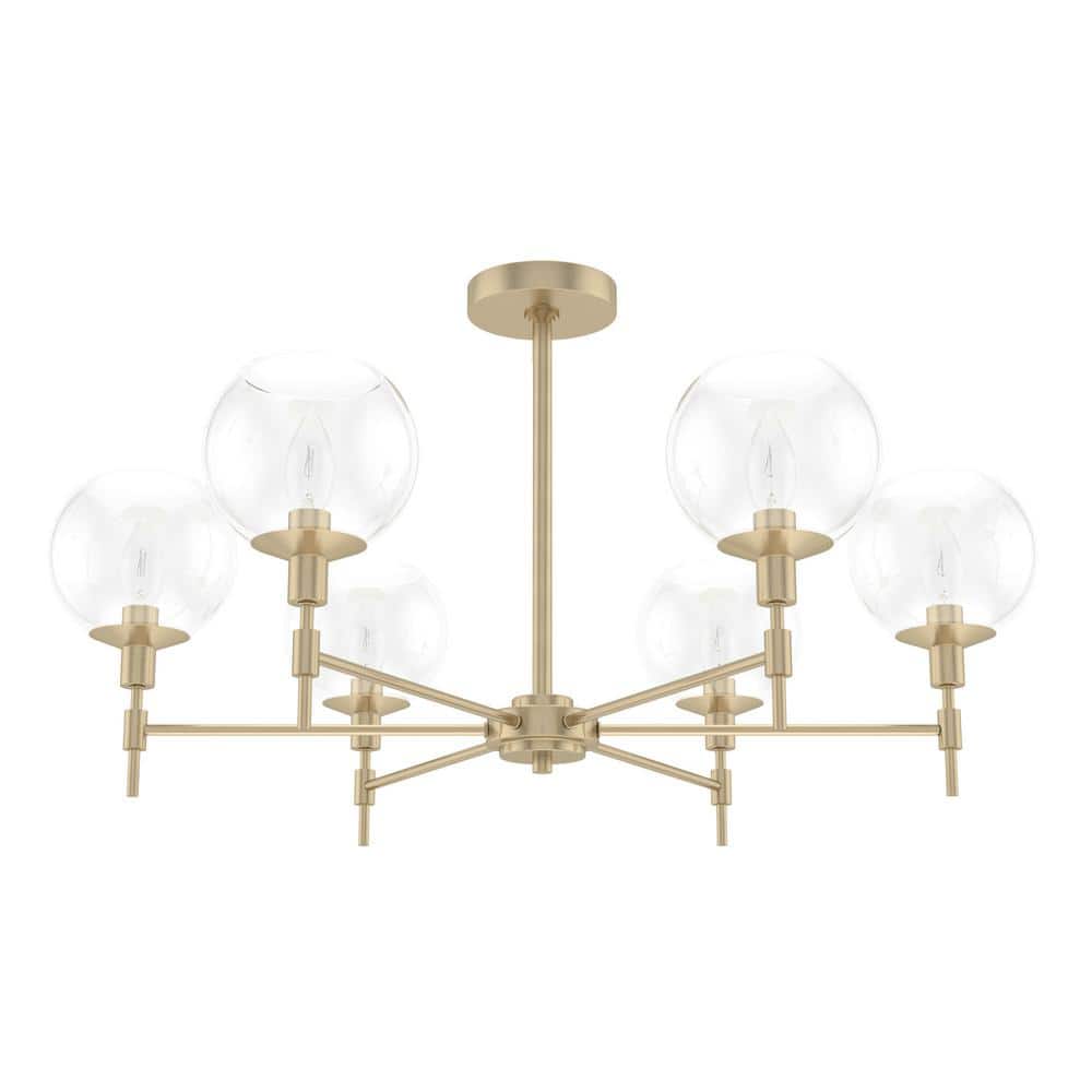 Xidane 32" Alturas Gold Metal 6-Light Chandelier
