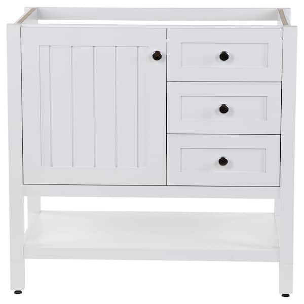Home Decorators Collection Lanceton 36 in. W x 22 in. D x 34 in. H Bath Vanity Cabinet without Top in White