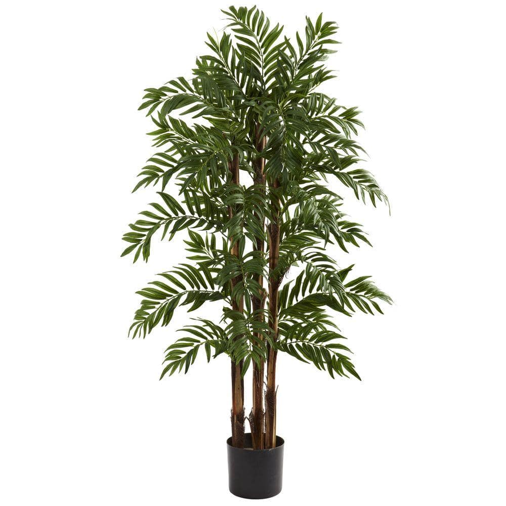 55" Silk Green Palm Outdoor Floor Plant