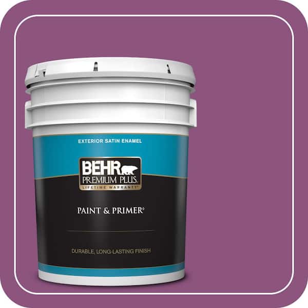 BEHR PREMIUM PLUS 5 gal. Home Decorators Collection #HDC-MD-07 Dynamic Magenta Satin Enamel Exterior Paint & Primer