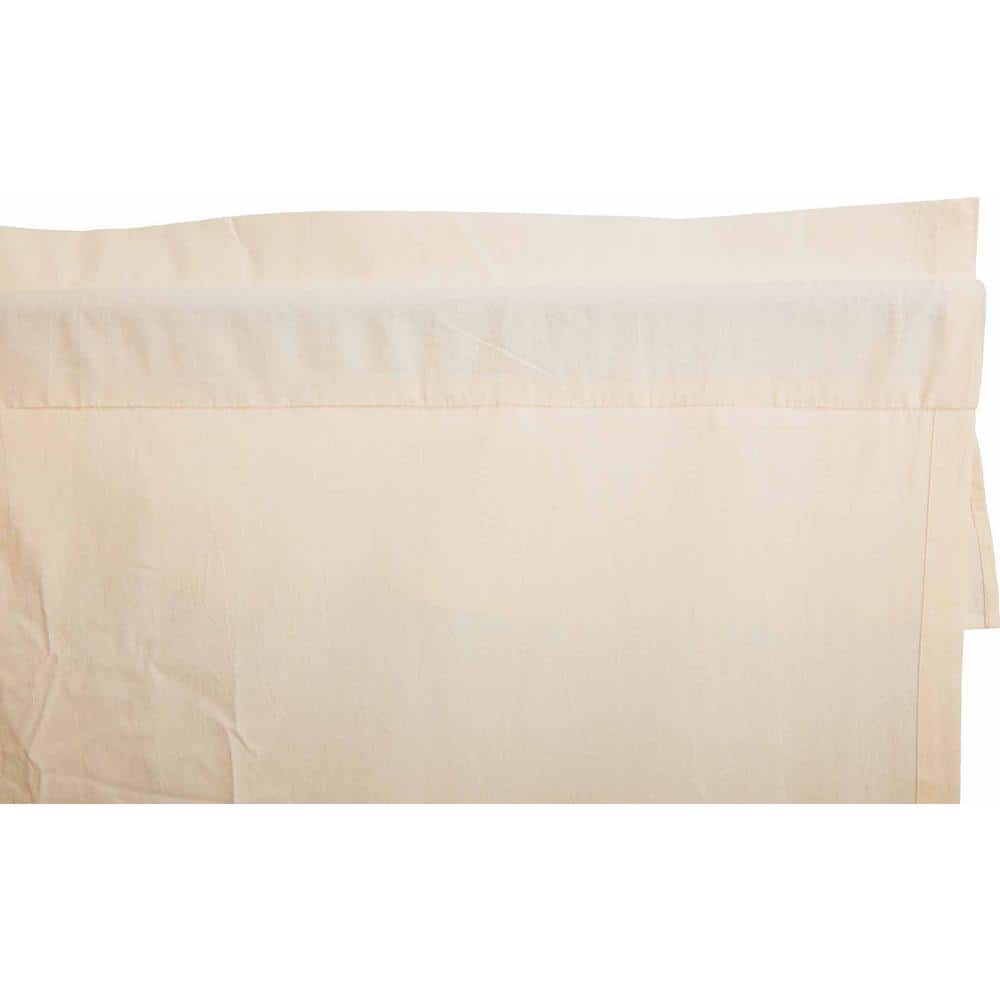 Natural Cotton Ruffled Tier Curtains with Rod Pocket, 36x36