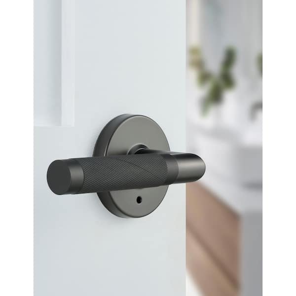 Woodcliff Gun Metal Privacy Bed/Bath Door Lever