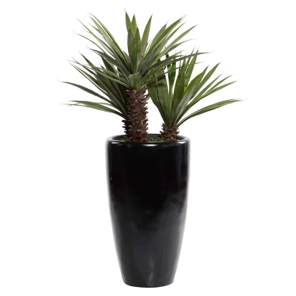 46 in. H Dracaena Artificial Plant with Realistic Leaves and Black Fiberglass Pot price history on PriceWatchPro