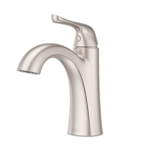 Willa Single Handle Single Hole Bathroom Faucet With Deck plate in Spot Defense Brushed Nickel