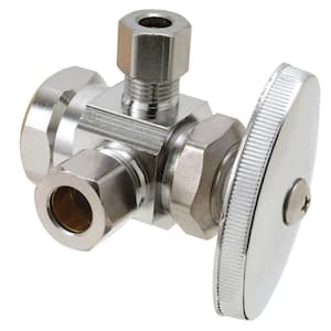 1/2 in. FIP Inlet x 3/8 in. Compression x 1/4 in. Compression Brass Multi-Turn Dual Outlet Valve