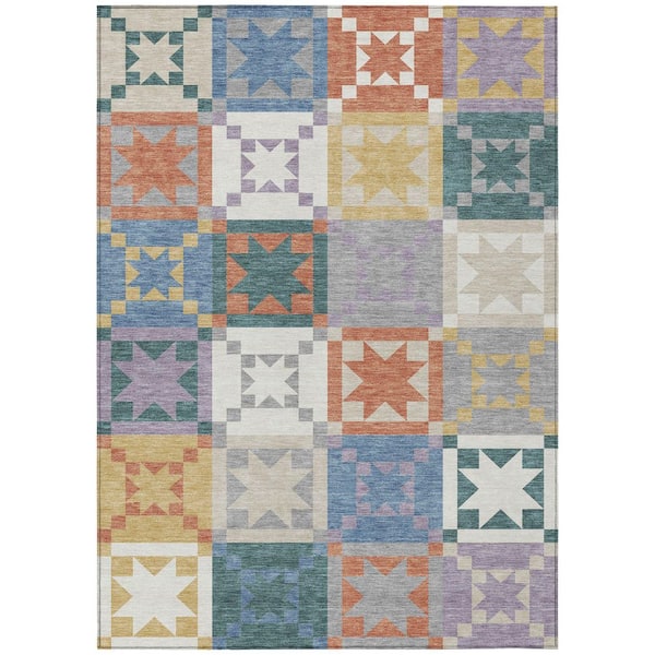 Chantille Machine Washable Indoor/Outdoor Abstract ACN2538 Silver 10 ft. x 14 ft. Area Rug