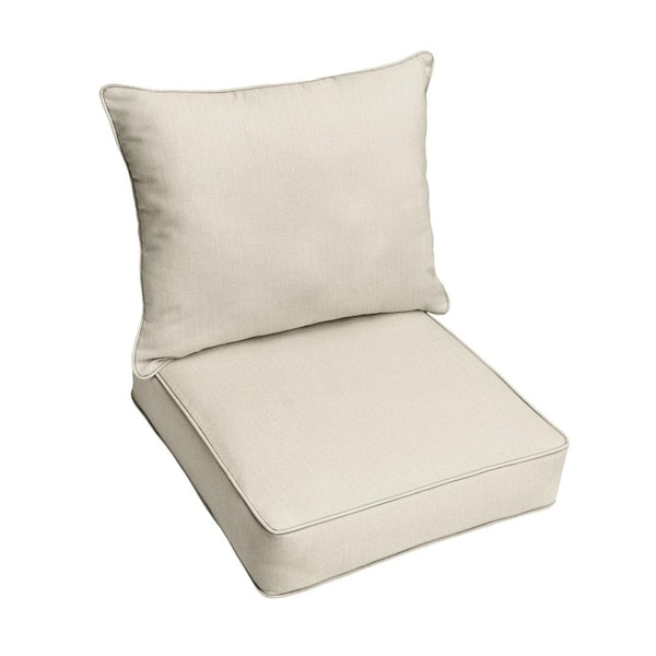SORRA HOME 27 x 29 x 26 Deep Seating Indoor/Outdoor Pillow and Cushion Chair Set in Sunbrella Canvas Cloud