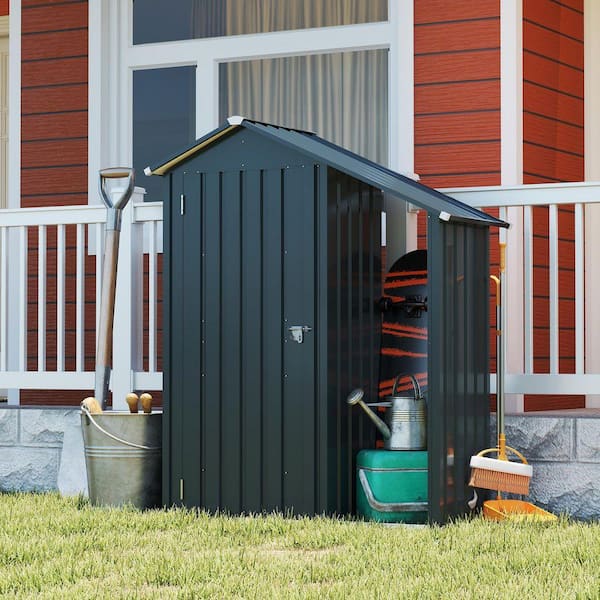 CDL ダークグレー フーディー Sサイズ Sudzendf 4.6 ft. W x 2 ft. D Dark Gray Metal Lockable Garden Shed