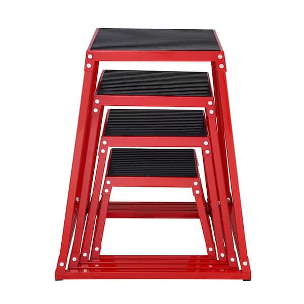 Plyometric Jump Boxes, 12/18/24/30 in. Red Plyo Box, Platform and Jumping Agility Box, Anti-Slip, for Home Gym Training