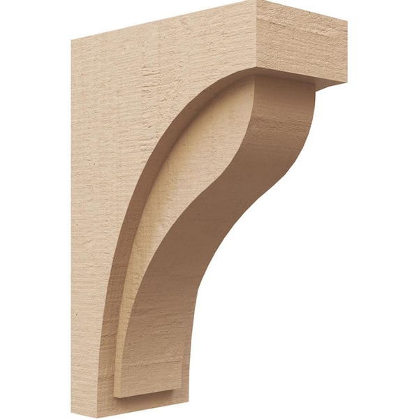 Ekena Millwork 6 in. x 18 in. x 12 in. Classic Helena Rough Cedar Woodgrain TimberThane Corbel, Primed Tan