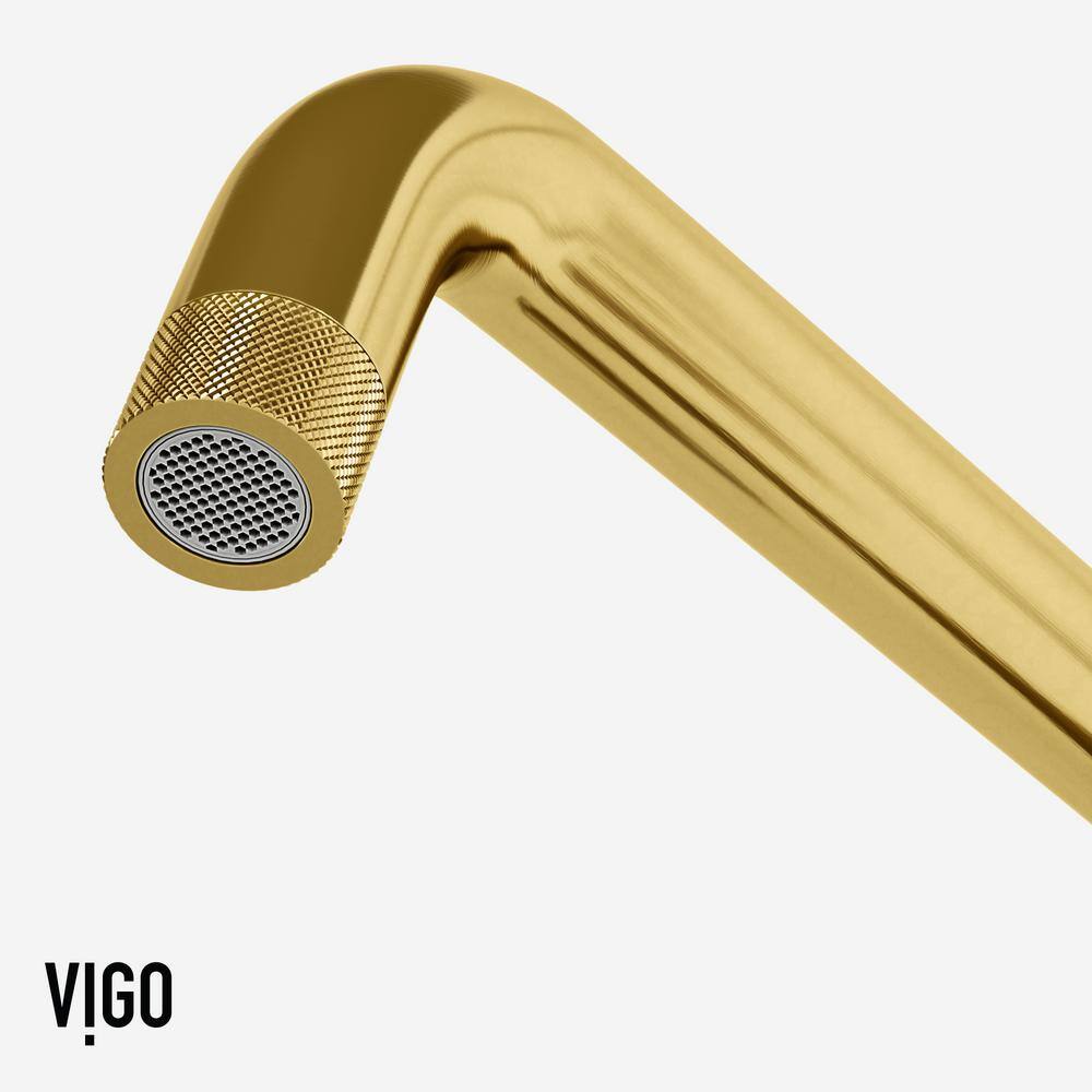 Matte Brushed Gold 12" Bridge Kitchen Faucet with Pull-Out Sprayer