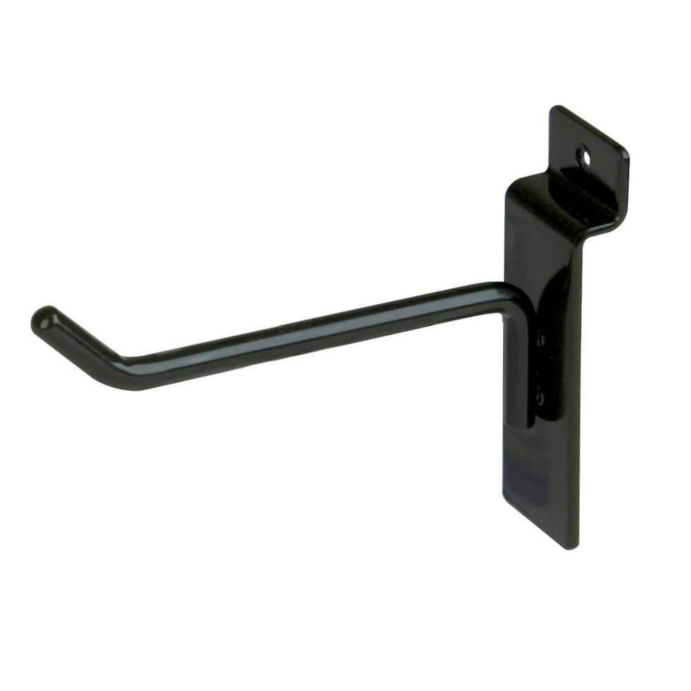 4 in. Black Deluxe Hook for Slatwall (Pack of 96)