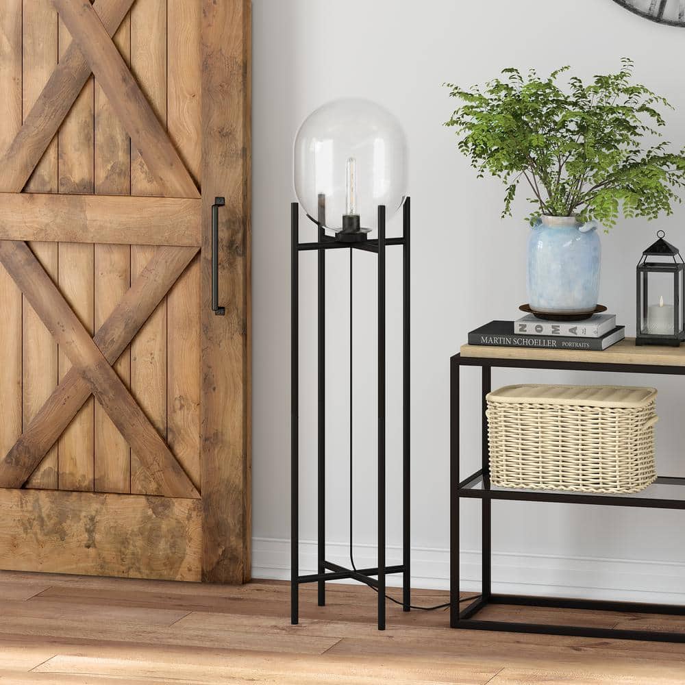 Edison Blackened Bronze Smart Floor Lamp with Glass Shade