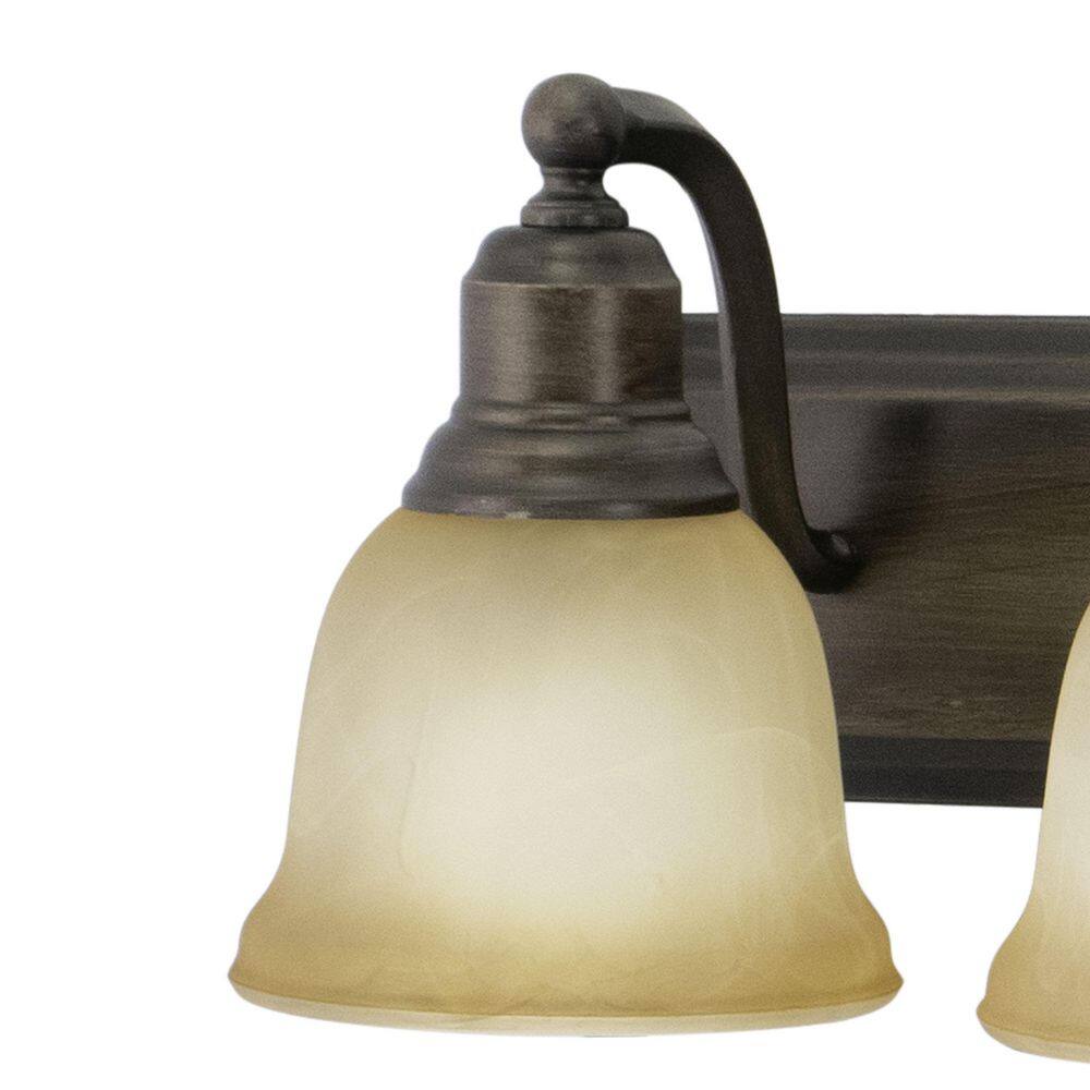 Lasalle Parisian Bronze 6-Light Vanity Fixture with Alabaster Shades