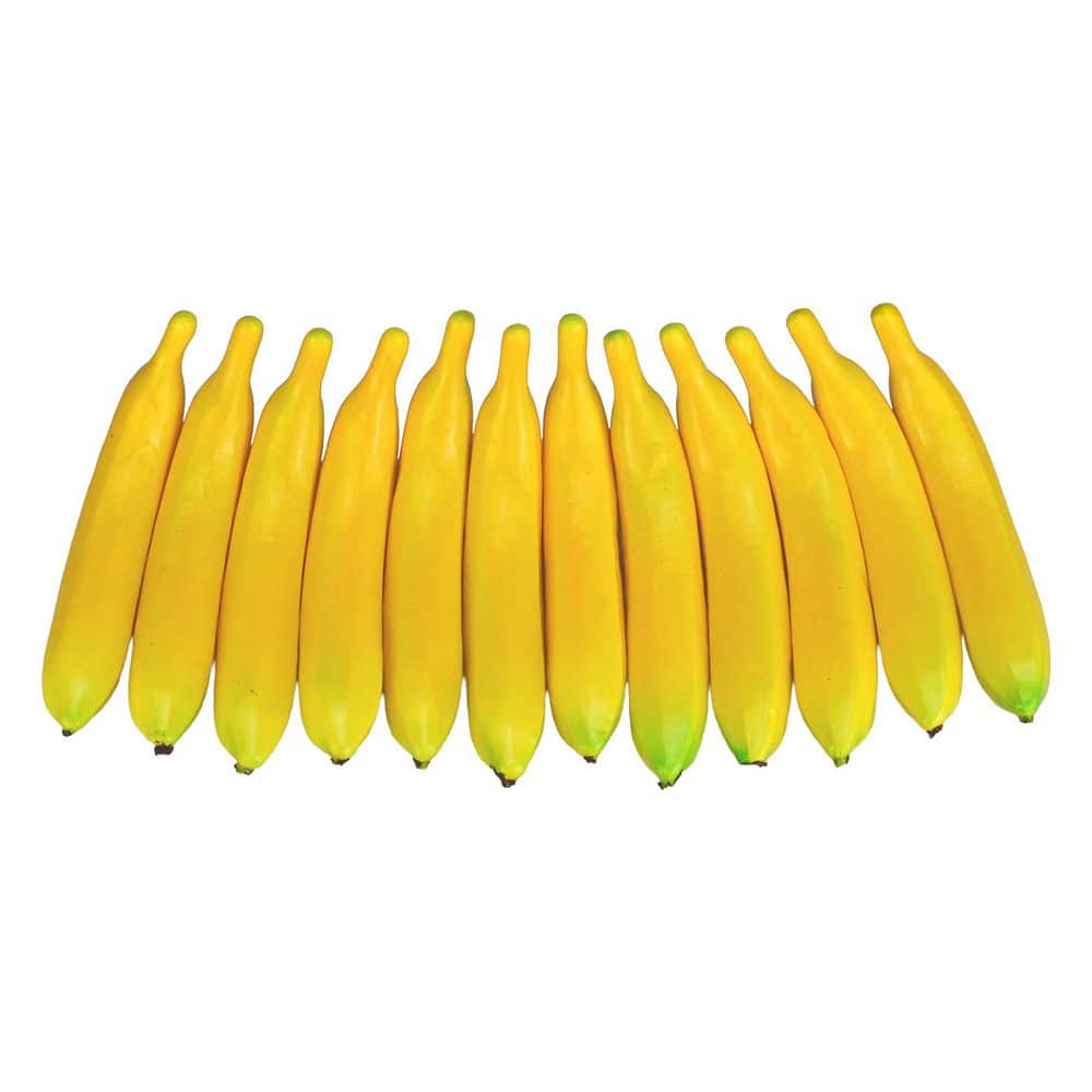 12pcs Artificial Indoor Yellow Banana Set Realistic Foam Fruit