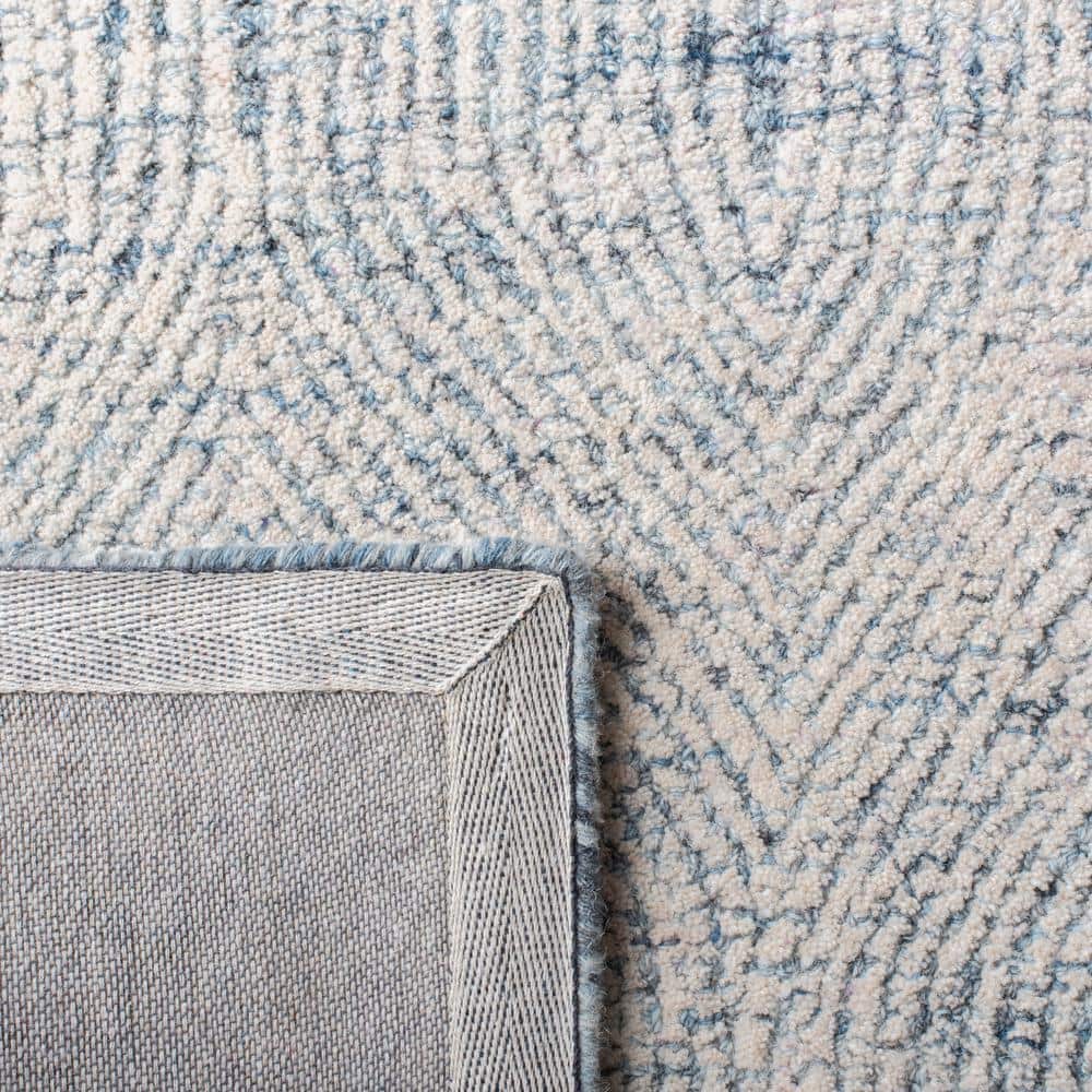 SAFAVIEH Abstract Caelestinus Geometric Wool Area Rug, Ivory/Blue, 2' x 3'