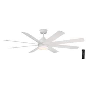 Celene 62 in. Integrated LED Indoor/Outdoor Matte White Ceiling Fan with Light and Remote Control with CCT