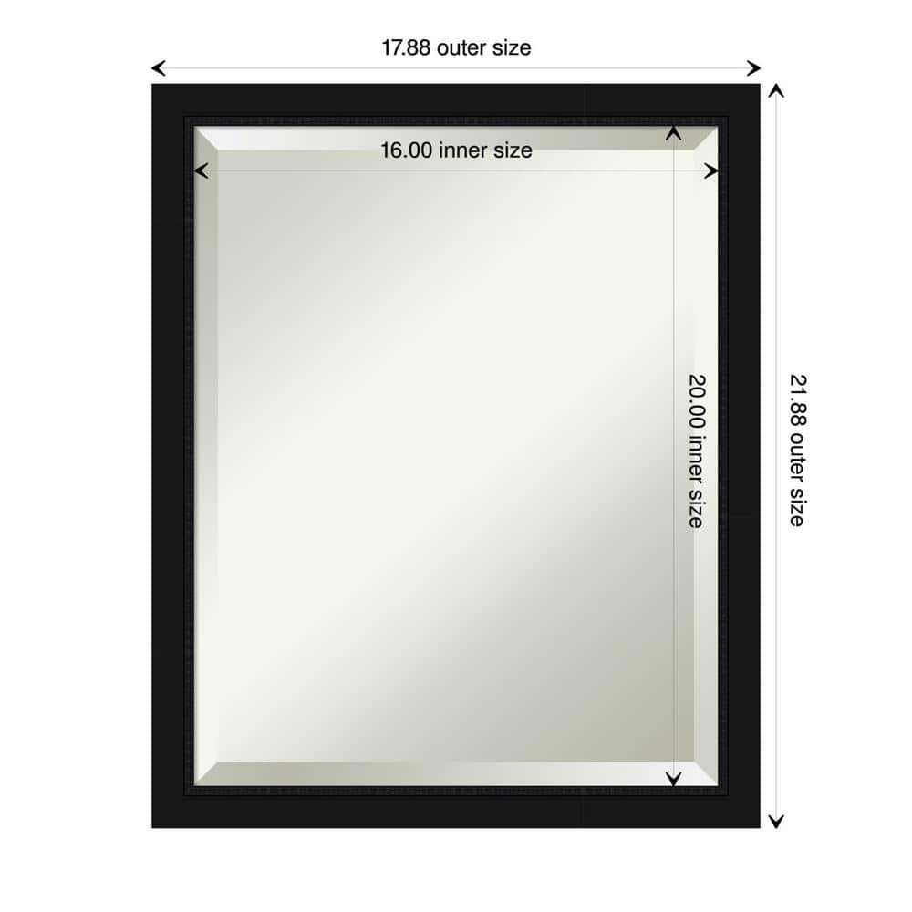 Avon Black Satin Framed Rectangular Wall Mirror 18 x 22