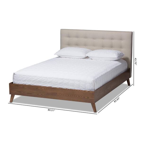 Baxton Studio Alinia Light Beige King Platform Bed 146 8170 HD