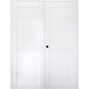 MMI Door 60 in. x 80 in. Half Louver 1-Panel Unfinished Pine Wood Right ...