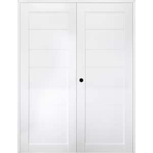 Alda 72 in. x 79.375 in. Right Hand Active Bianco Noble Wood Composite Double Prehung Interior Door