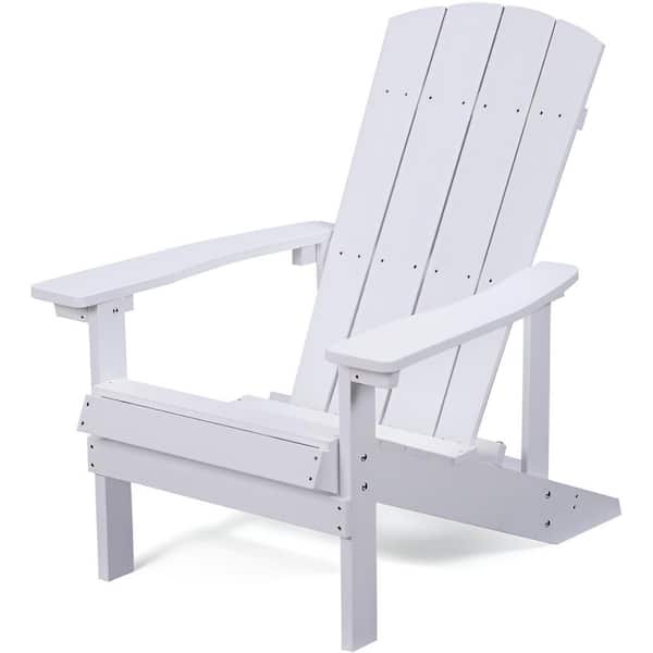 Unbranded White Patio Hips Plastic Adirondack Chair Lounger, Outdoor Weather Resistant Furniture for Lawn Balcony Courtyard Garden