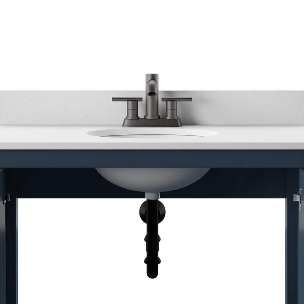Franklin Blue MDF Single Vanity with White Ceramic Sink