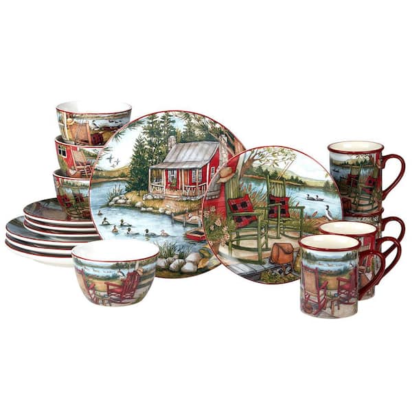 Certified International Farmhouse 16 pc Dinnerware Set, Multicolored, 10.75  Inches, Service for 4